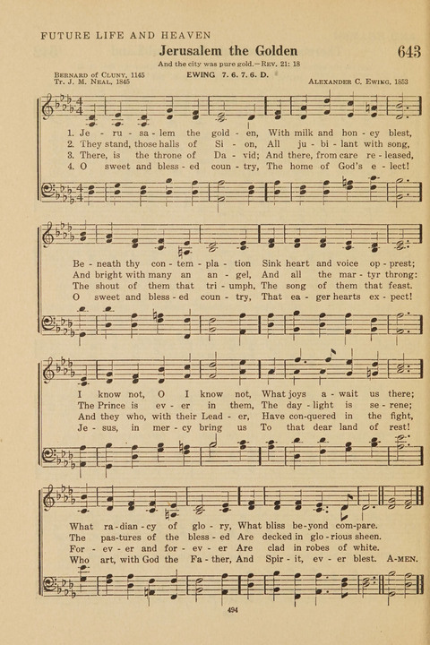 Church Hymnal, Mennonite: a collection of hymns and sacred songs suitable for use in public worship, worship in the home, and all general occasions (1st ed. ) [with Deutscher Anhang] page 494