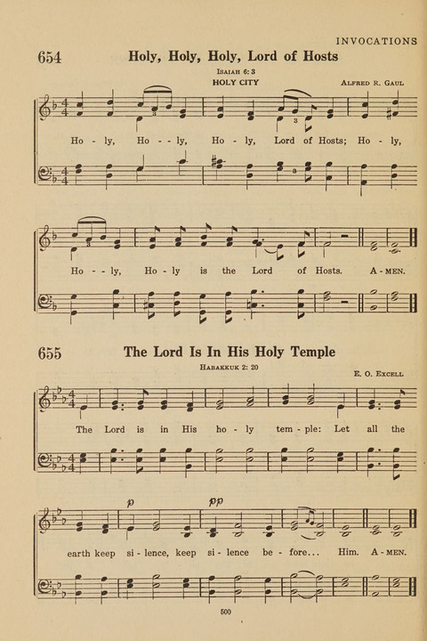 Church Hymnal, Mennonite: a collection of hymns and sacred songs suitable for use in public worship, worship in the home, and all general occasions (1st ed. ) [with Deutscher Anhang] page 500