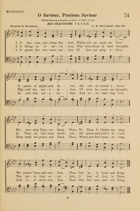 Church Hymnal, Mennonite: a collection of hymns and sacred songs suitable for use in public worship, worship in the home, and all general occasions (1st ed. ) [with Deutscher Anhang] page 53