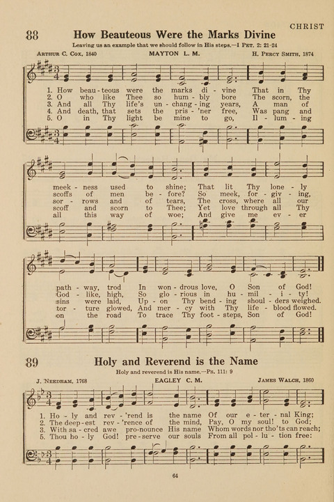 Church Hymnal, Mennonite: a collection of hymns and sacred songs suitable for use in public worship, worship in the home, and all general occasions (1st ed. ) [with Deutscher Anhang] page 64