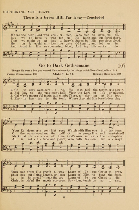 Church Hymnal, Mennonite: a collection of hymns and sacred songs suitable for use in public worship, worship in the home, and all general occasions (1st ed. ) [with Deutscher Anhang] page 79