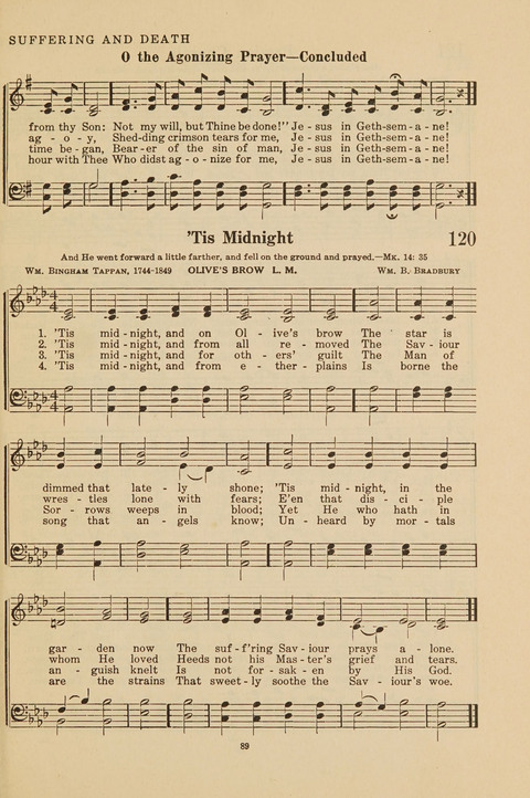 Church Hymnal, Mennonite: a collection of hymns and sacred songs suitable for use in public worship, worship in the home, and all general occasions (1st ed. ) [with Deutscher Anhang] page 89