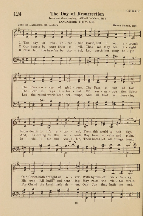 Church Hymnal, Mennonite: a collection of hymns and sacred songs suitable for use in public worship, worship in the home, and all general occasions (1st ed. ) [with Deutscher Anhang] page 92