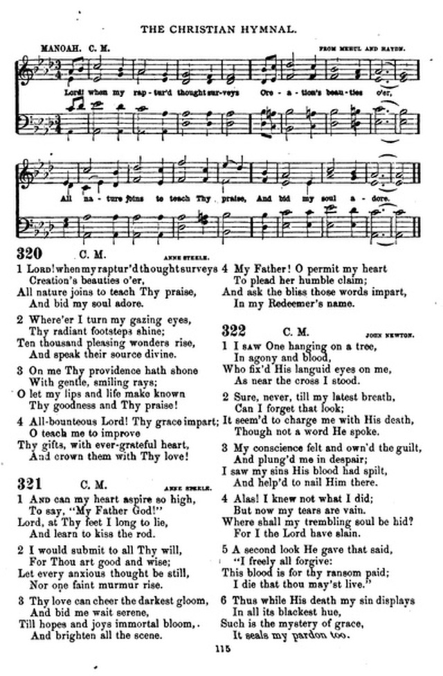 The Christian hymnal: a collection of hymns and tunes for congregational and social worship; in two parts (Rev.) page 115