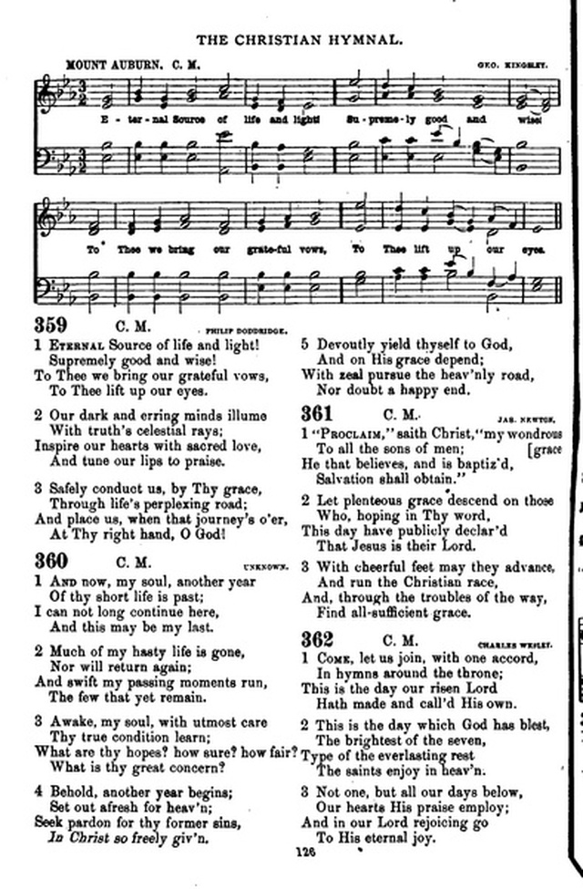 The Christian hymnal: a collection of hymns and tunes for congregational and social worship; in two parts (Rev.) page 126