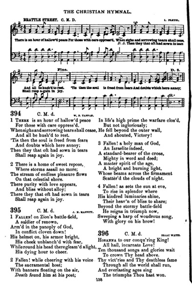 The Christian hymnal: a collection of hymns and tunes for congregational and social worship; in two parts (Rev.) page 138