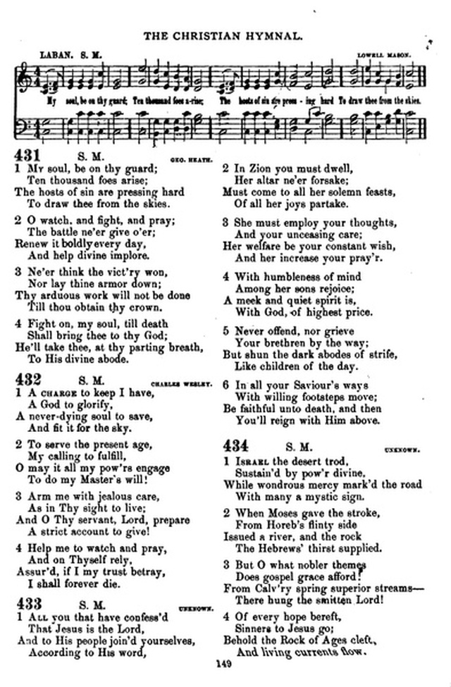 The Christian hymnal: a collection of hymns and tunes for congregational and social worship; in two parts (Rev.) page 149