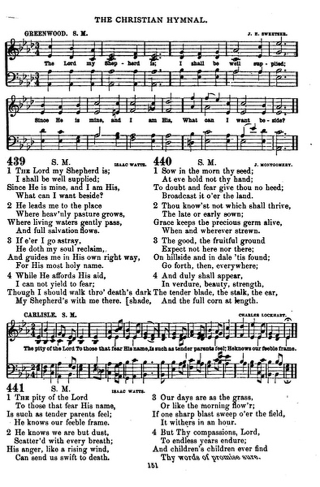 The Christian hymnal: a collection of hymns and tunes for congregational and social worship; in two parts (Rev.) page 151