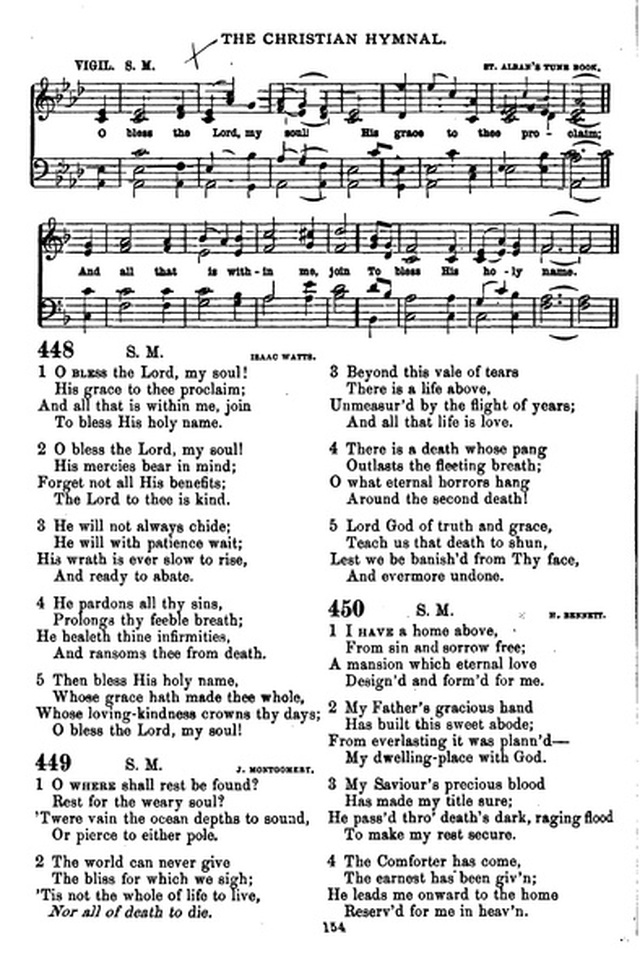 The Christian hymnal: a collection of hymns and tunes for congregational and social worship; in two parts (Rev.) page 154