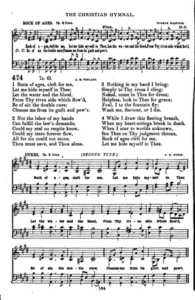 The Christian hymnal: a collection of hymns and tunes for congregational and social worship; in two parts (Rev.) page 164