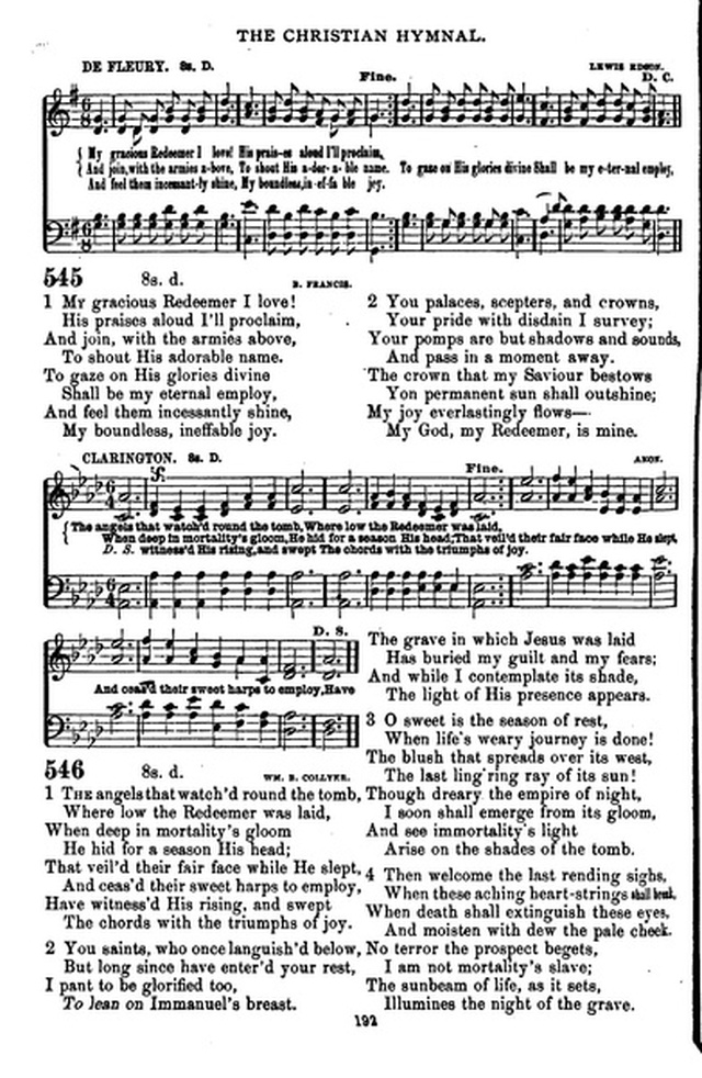 The Christian hymnal: a collection of hymns and tunes for congregational and social worship; in two parts (Rev.) page 192