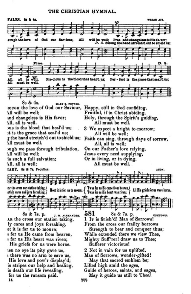 The Christian hymnal: a collection of hymns and tunes for congregational and social worship; in two parts (Rev.) page 209