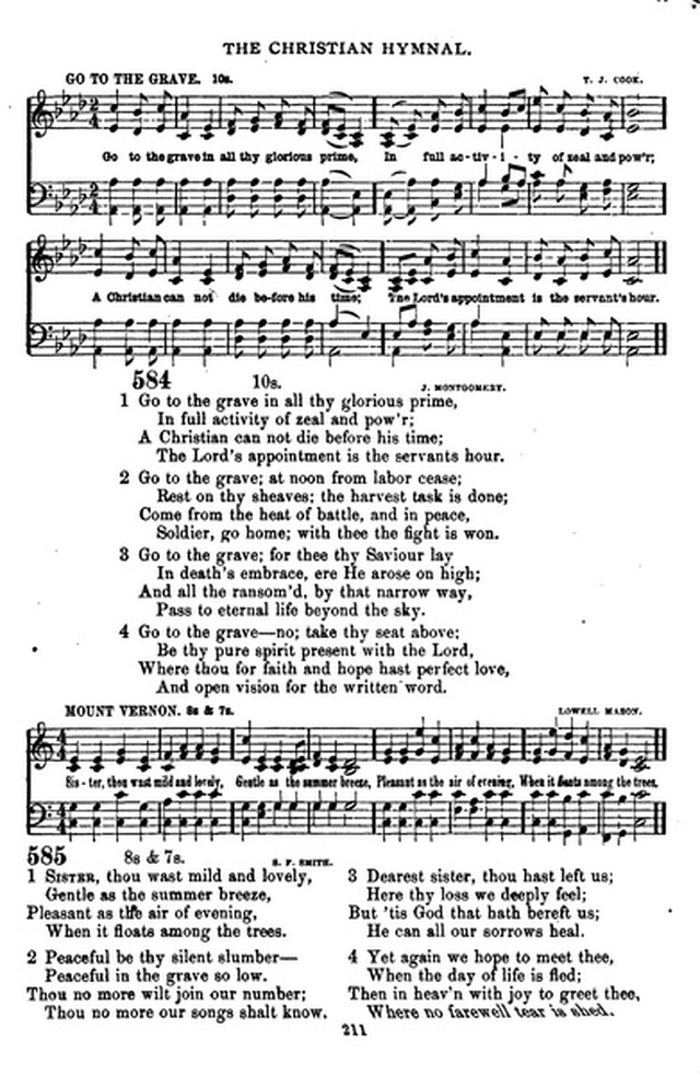 The Christian hymnal: a collection of hymns and tunes for congregational and social worship; in two parts (Rev.) page 211