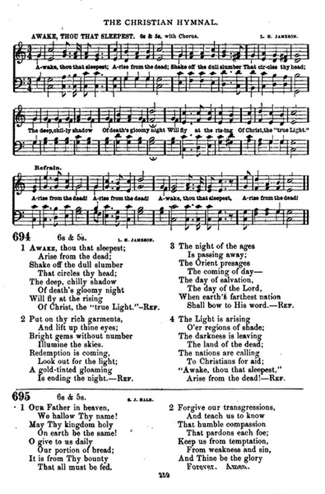 The Christian hymnal: a collection of hymns and tunes for congregational and social worship; in two parts (Rev.) page 259