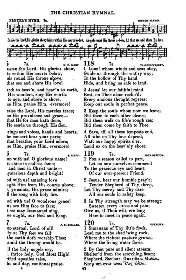 The Christian hymnal: a collection of hymns and tunes for congregational and social worship; in two parts (Rev.) page 49