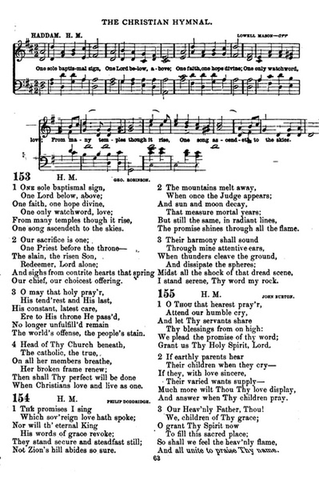 The Christian hymnal: a collection of hymns and tunes for congregational and social worship; in two parts (Rev.) page 63