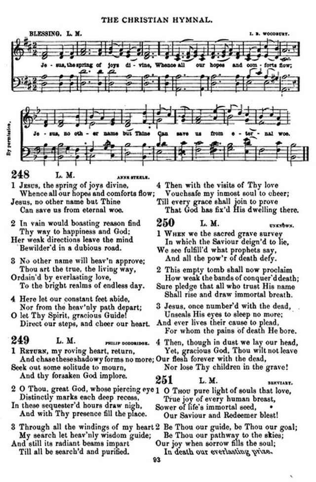 The Christian hymnal: a collection of hymns and tunes for congregational and social worship; in two parts (Rev.) page 93
