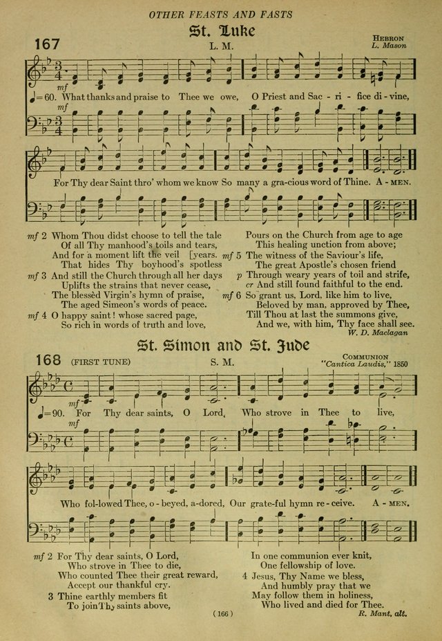 The Church Hymnal: containing hymns approved and set forth by the general conventions of 1892 and 1916; together with hymns for the use of guilds and brotherhoods, and for special occasions (Rev. ed) page 167