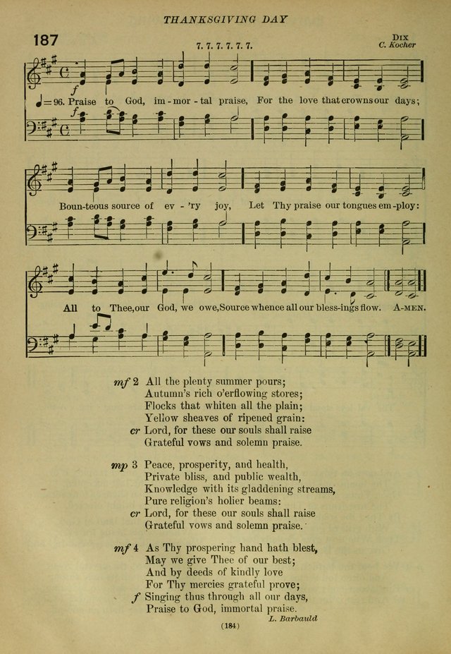 The Church Hymnal: containing hymns approved and set forth by the general conventions of 1892 and 1916; together with hymns for the use of guilds and brotherhoods, and for special occasions (Rev. ed) page 185