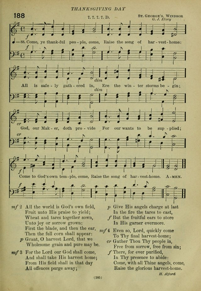 The Church Hymnal: containing hymns approved and set forth by the general conventions of 1892 and 1916; together with hymns for the use of guilds and brotherhoods, and for special occasions (Rev. ed) page 186