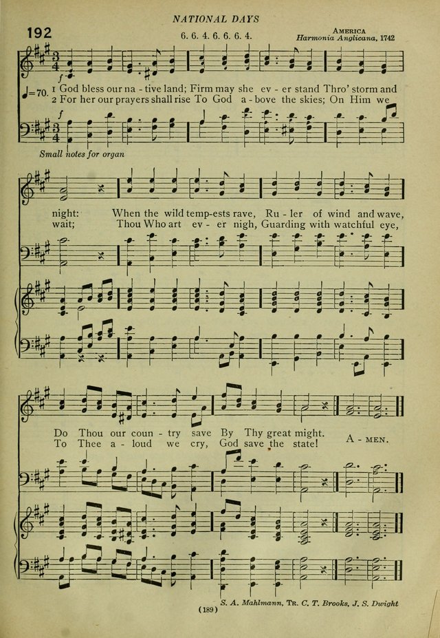 The Church Hymnal: containing hymns approved and set forth by the general conventions of 1892 and 1916; together with hymns for the use of guilds and brotherhoods, and for special occasions (Rev. ed) page 190