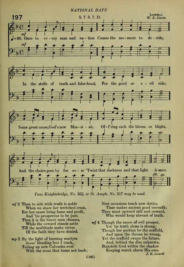 The Church Hymnal: containing hymns approved and set forth by the general conventions of 1892 and 1916; together with hymns for the use of guilds and brotherhoods, and for special occasions (Rev. ed) page 196