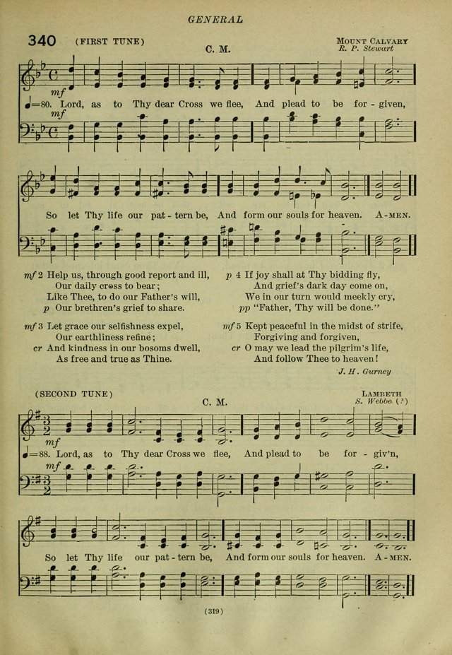 The Church Hymnal: containing hymns approved and set forth by the general conventions of 1892 and 1916; together with hymns for the use of guilds and brotherhoods, and for special occasions (Rev. ed) page 320