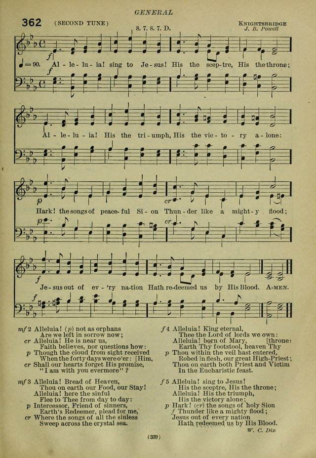 The Church Hymnal: containing hymns approved and set forth by the general conventions of 1892 and 1916; together with hymns for the use of guilds and brotherhoods, and for special occasions (Rev. ed) page 340