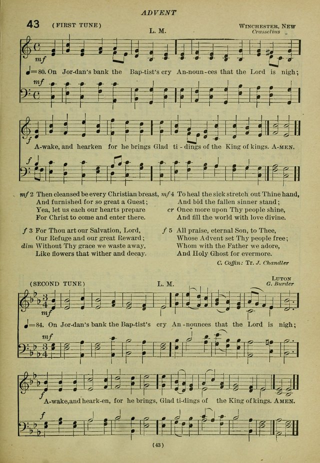 The Church Hymnal: containing hymns approved and set forth by the general conventions of 1892 and 1916; together with hymns for the use of guilds and brotherhoods, and for special occasions (Rev. ed) page 44