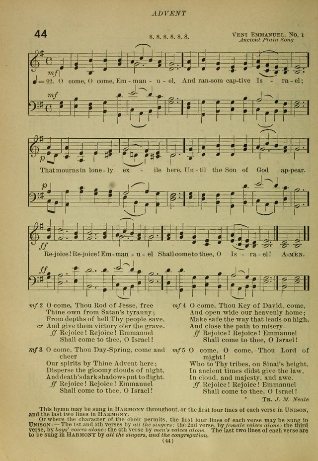 The Church Hymnal: containing hymns approved and set forth by the general conventions of 1892 and 1916; together with hymns for the use of guilds and brotherhoods, and for special occasions (Rev. ed) page 45