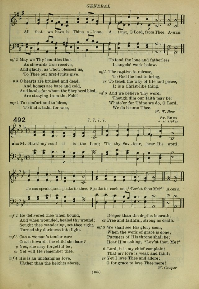 The Church Hymnal: containing hymns approved and set forth by the general conventions of 1892 and 1916; together with hymns for the use of guilds and brotherhoods, and for special occasions (Rev. ed) page 464