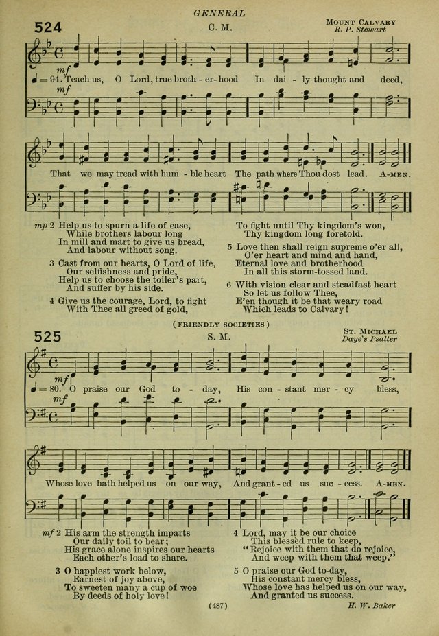 The Church Hymnal: containing hymns approved and set forth by the general conventions of 1892 and 1916; together with hymns for the use of guilds and brotherhoods, and for special occasions (Rev. ed) page 488