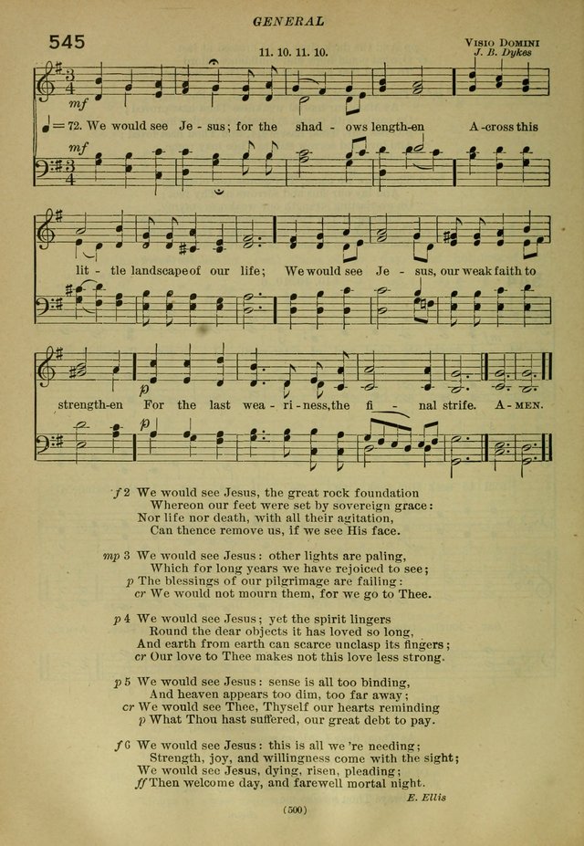 The Church Hymnal: containing hymns approved and set forth by the general conventions of 1892 and 1916; together with hymns for the use of guilds and brotherhoods, and for special occasions (Rev. ed) page 501