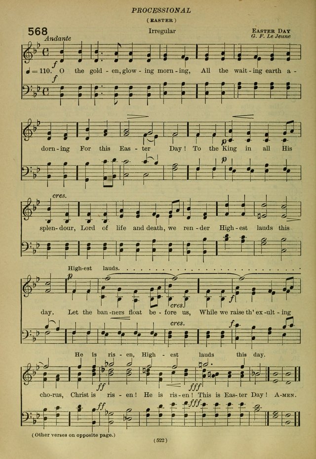 The Church Hymnal: containing hymns approved and set forth by the general conventions of 1892 and 1916; together with hymns for the use of guilds and brotherhoods, and for special occasions (Rev. ed) page 523