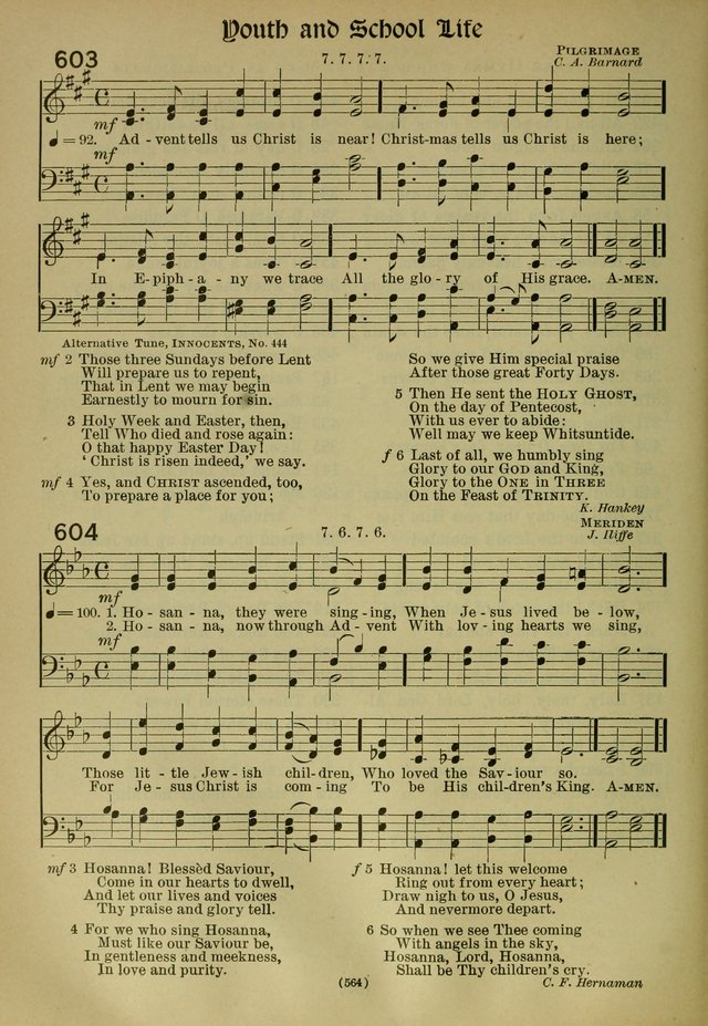 The Church Hymnal: containing hymns approved and set forth by the general conventions of 1892 and 1916; together with hymns for the use of guilds and brotherhoods, and for special occasions (Rev. ed) page 565