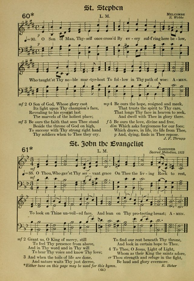 The Church Hymnal: containing hymns approved and set forth by the general conventions of 1892 and 1916; together with hymns for the use of guilds and brotherhoods, and for special occasions (Rev. ed) page 65