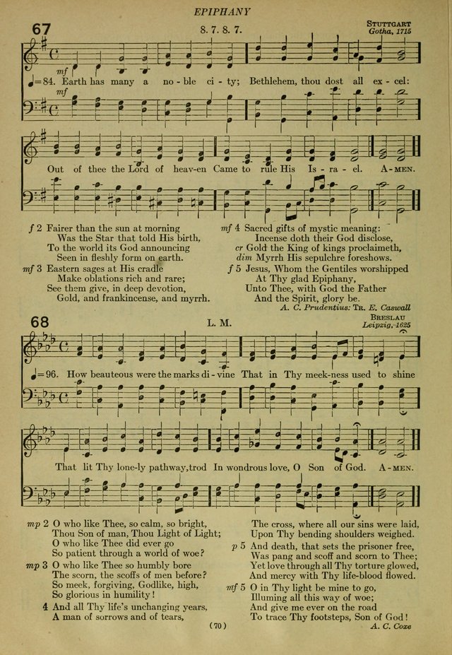 The Church Hymnal: containing hymns approved and set forth by the general conventions of 1892 and 1916; together with hymns for the use of guilds and brotherhoods, and for special occasions (Rev. ed) page 71