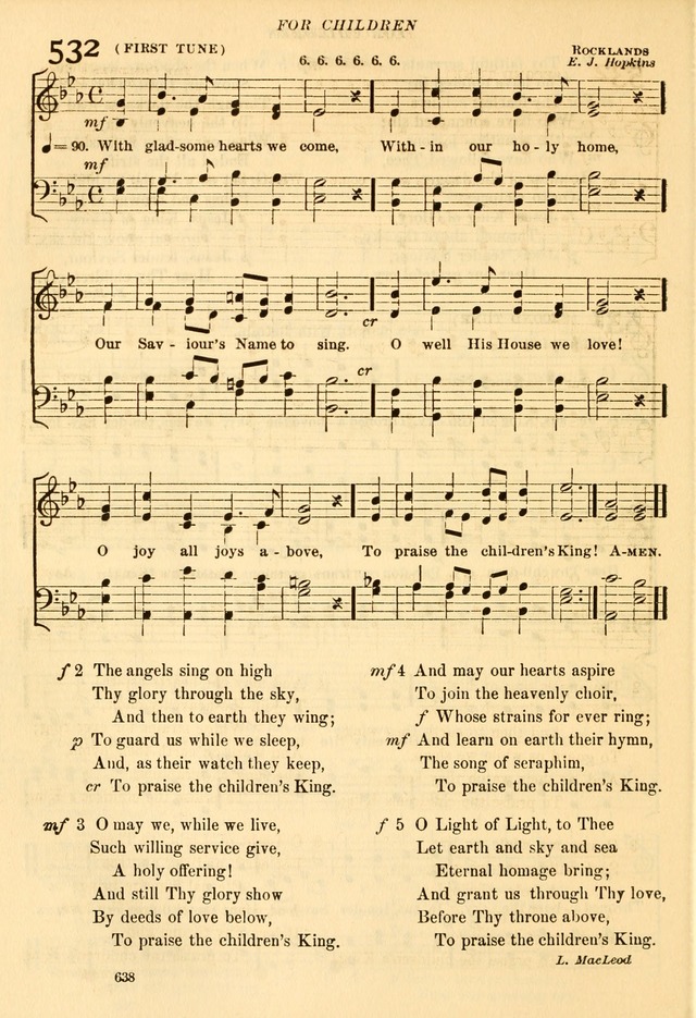 The Church Hymnal: revised and enlarged in accordance with the action of the General Convention of the Protestant Episcopal Church in the United States of America in the year of our Lord 1892... page 695