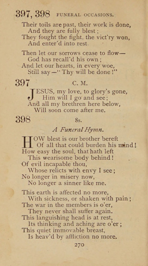 A Collection of Hymns and Sacred Songs: suited to both private and public devotions, and especially adapted to the wants and uses of the brethren of the Old German Baptist Church page 264
