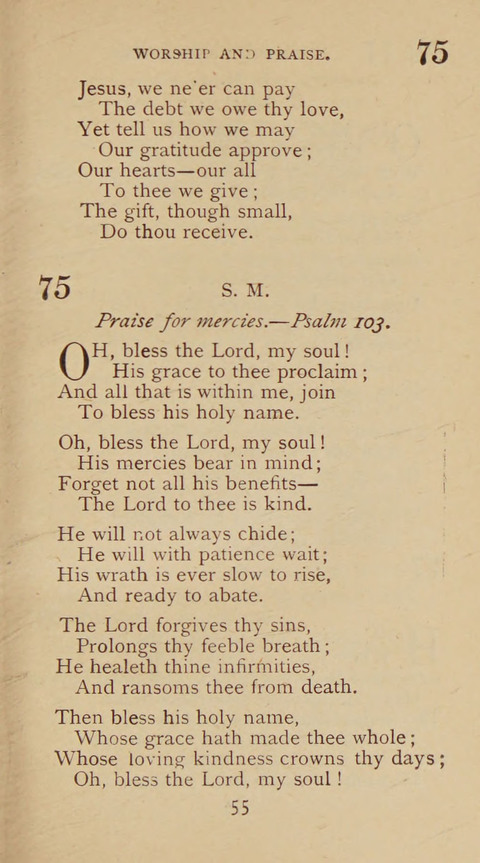 A Collection of Hymns and Sacred Songs: suited to both private and public devotions, and especially adapted to the wants and uses of the brethren of the Old German Baptist Church page 49