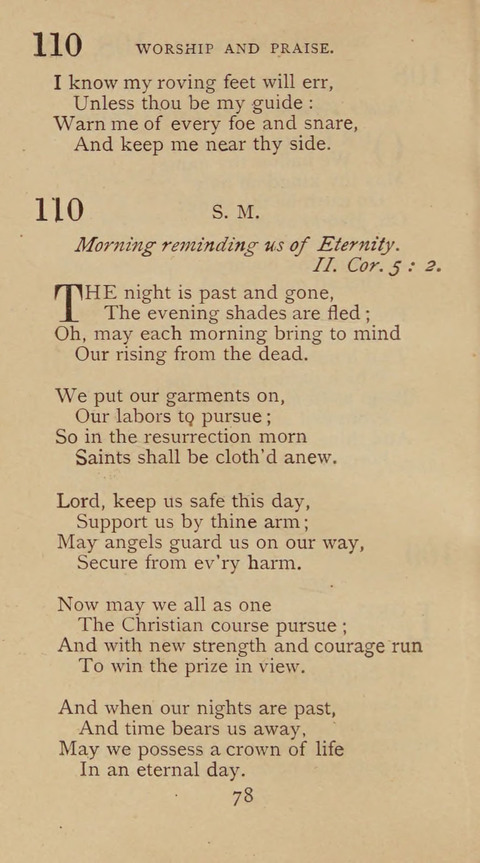A Collection of Hymns and Sacred Songs: suited to both private and public devotions, and especially adapted to the wants and uses of the brethren of the Old German Baptist Church page 72