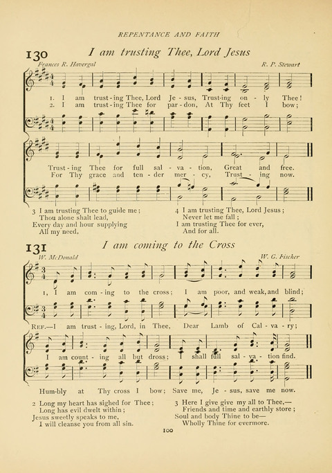 The Calvary Hymnal: for Sunday School, Prayer Meeting and Church Service page 100