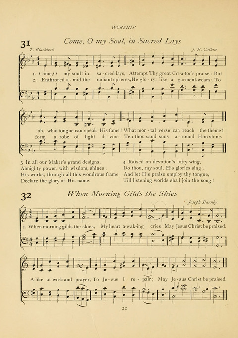 The Calvary Hymnal: for Sunday School, Prayer Meeting and Church Service page 22