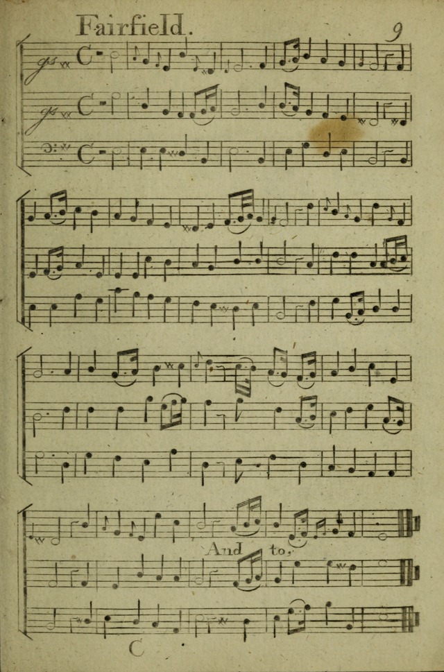 A Collection of Hymn Tunes from the most modern and approved authors page 9