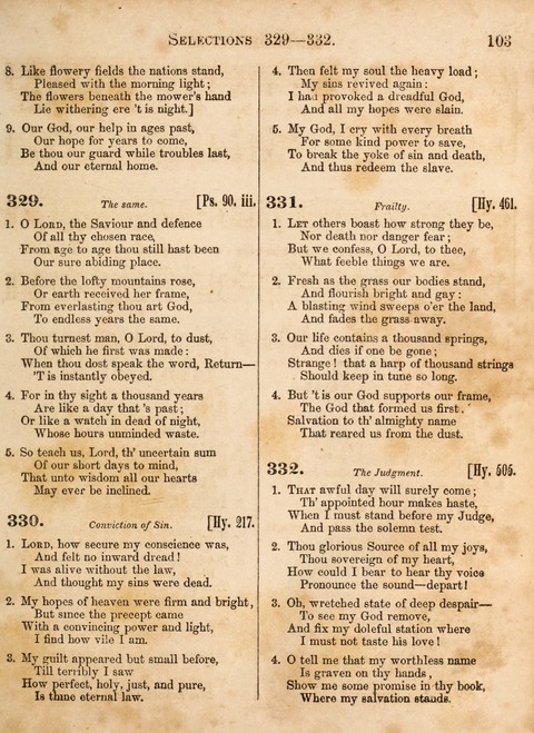 Congregational Hymn and Tune Book; containing the Psalms and Hymns of the General Association of Connecticut, adapted to Suitable Tunes page 103
