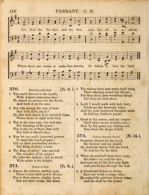Congregational Hymn and Tune Book; containing the Psalms and Hymns of the General Association of Connecticut, adapted to Suitable Tunes page 116