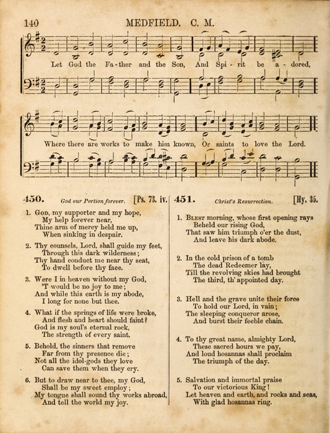 Congregational Hymn and Tune Book; containing the Psalms and Hymns of the General Association of Connecticut, adapted to Suitable Tunes page 140