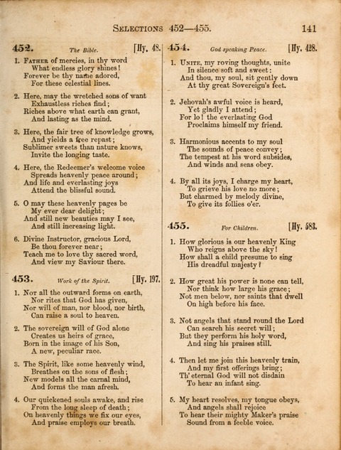 Congregational Hymn and Tune Book; containing the Psalms and Hymns of the General Association of Connecticut, adapted to Suitable Tunes page 141