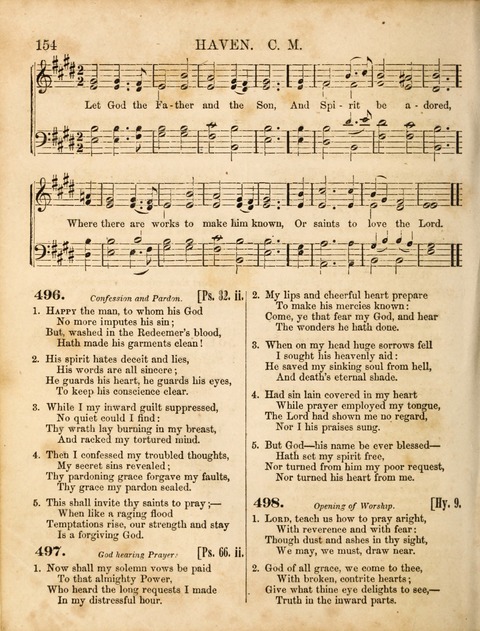 Congregational Hymn and Tune Book; containing the Psalms and Hymns of the General Association of Connecticut, adapted to Suitable Tunes page 154