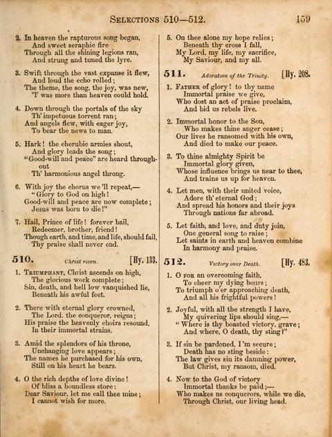 Congregational Hymn and Tune Book; containing the Psalms and Hymns of the General Association of Connecticut, adapted to Suitable Tunes page 159